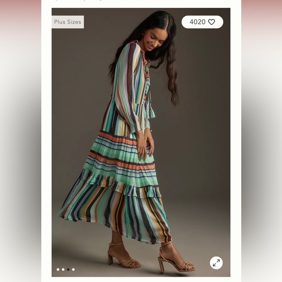 Anthropologie The Marais Printed Chiffon Maxi Dress - Picture 3 of 4